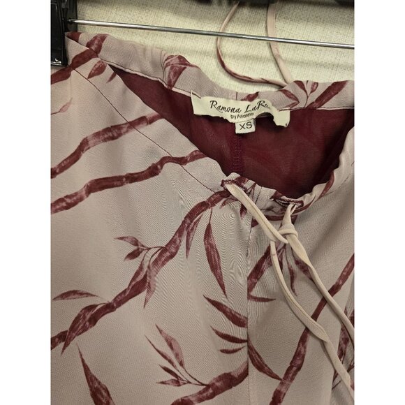 Ramona LaRue By Arianne XS Bamboo Print Kimono Sleeve Set Flowy Wide Leg - Picture 3 of 8